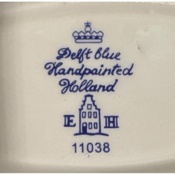 Delft Salt & Pepper Shakers With Tray Set Blue Ceramic Holland 11038 - Picture 9 of 10